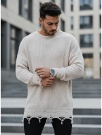 Pánský béžový svetr Dstreet model 21966884 - FashionStreet Pánský béžový svetr Dstreet model 21966884 - FashionStreet