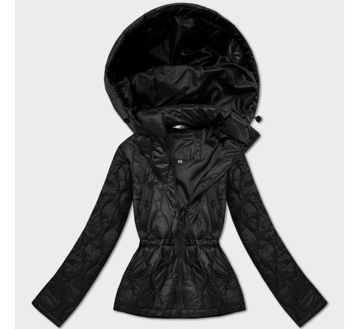 Čierna ľahká dámska bunda s kapucňou Minority (B25-510-1)