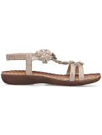 Dámské sandály Rieker V7573-90 se zlatými květy