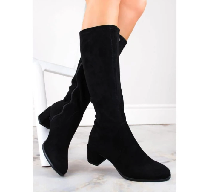 Dámské černé boty na podpatku Sergio Leone