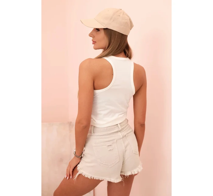 Dámske bavlnené tielko s okrúhlym výstrihom ecru Dámske bavlnené tielko s okrúhlym výstrihom ecru