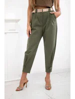 Kalhoty Summer Punto se zapínáním na nohavice khaki Kalhoty Summer Punto se zapínáním na nohavice khaki
