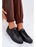 Nízké Dámské Tenisky Z Eko Kůže Big Star model 21686465 Černé - Big Star Shoes Nízké Dámské Tenisky Z Eko Kůže Big Star model 21686465 Černé - Big Star Shoes
