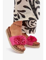 Klapki Damskie Na Platformie Z Ozdobnymi Kwiatkami Fuksja Tessara Klapki Damskie Na Platformie Z Ozdobnymi Kwiatkami Fuksja Tessara