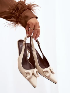 Dámské sandály na jehle s ozdobným detailem světle béžové Brienne