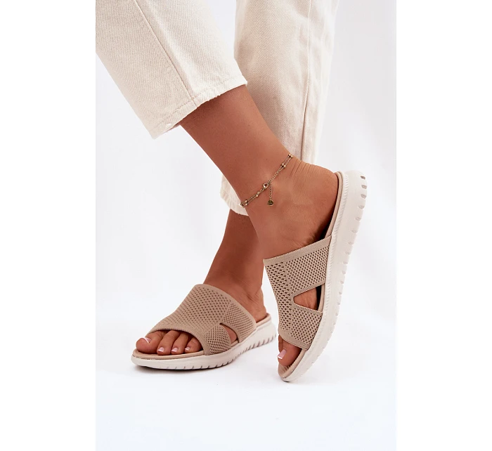 Dámské pantofle Sergio Leone KL064 Béžové