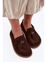 Mokasiny Barefoot z přírodního semiše Zazoo 10220 Hnědé
