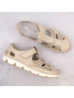 Rieker W RKR651 béžové kožené poltopánky s háčikom a pútkom Rieker W RKR651 béžové kožené poltopánky s háčikom a pútkom