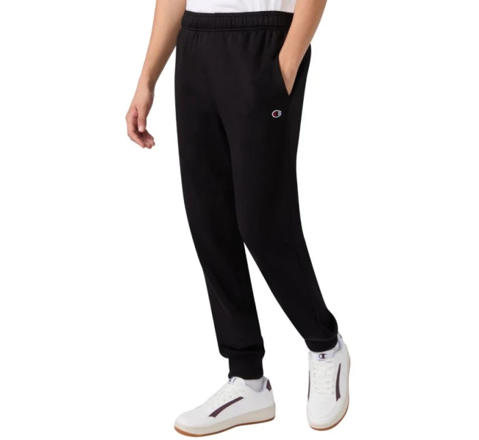 Pánské kalhoty s žebrovanými manžetami černé model 21812308 KK001 - CHAMPION Pánské kalhoty s žebrovanými manžetami černé model 21812308 KK001 - CHAMPION