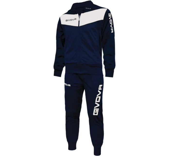 Unisex tepláková súprava Givova Visa v tmavo modrej a bielej farbe 0403 Unisex tepláková súprava Givova Visa v tmavo modrej a bielej farbe 0403