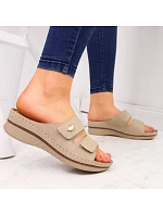 Žabky na suchý zips eVento W EVE224B beige