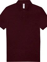 B&C My Polo 210 – polokošeľa z hrubej bavlny 01.U426, melírovaná bordová