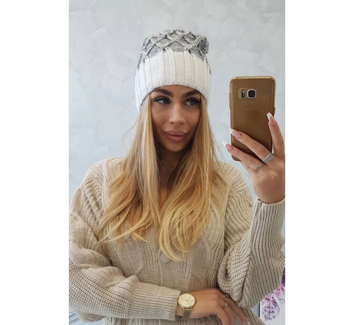 Milano fleecová čiapka K203 grey melange+ecru Milano fleecová čiapka K203 grey melange+ecru