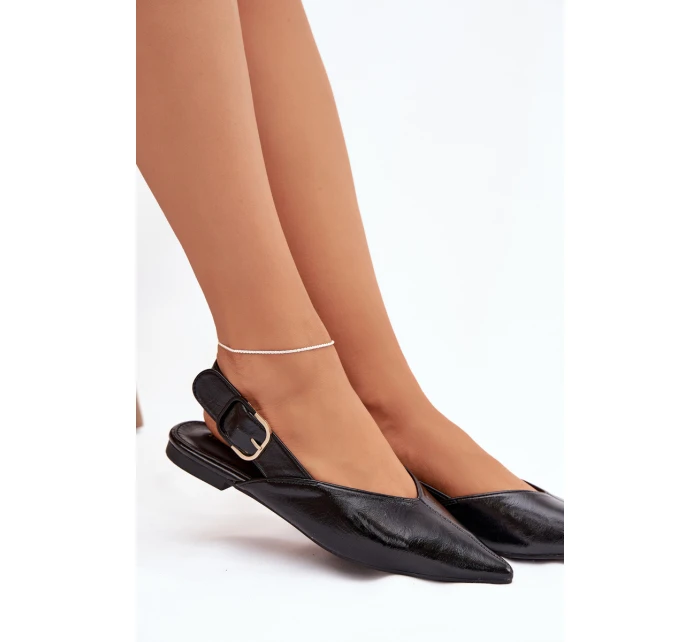 Lakované baleríny s přezkou Černé Rinalle Lakované baleríny s přezkou Černé Rinalle