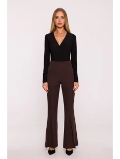 model 21295988 Kalhoty s rozšířenými nohavicemi hnědé - Moe