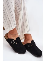 Dámske semišové papuče s prackou Big Star - čierne