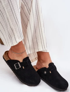 Dámske semišové papuče s prackou Big Star - čierne