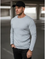 Pánské šedé tričko s dlouhým rukávem model 21994116 - Dstreet