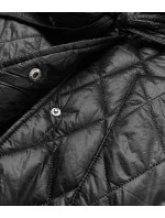 Čierna dámska vesta s golierom (JIN221)