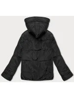 Dámska krátka obojstranná bunda S'west black and beige (B8182-1012)