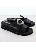 Dámské žabky na nízkém podpatku černé M.Daszynski