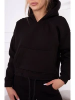 Zateplená souprava s mikinou model 18747965 ve spodní části černé barvy - K-Fashion Zateplená souprava s mikinou model 18747965 ve spodní části černé barvy - K-Fashion