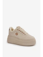 Sneakersy Dámské Sportovní Boty Zateplené Na Masivní Podešvi Béžové model 21668399 - Boto Sneakersy Dámské Sportovní Boty Zateplené Na Masivní Podešvi Béžové model 21668399 - Boto