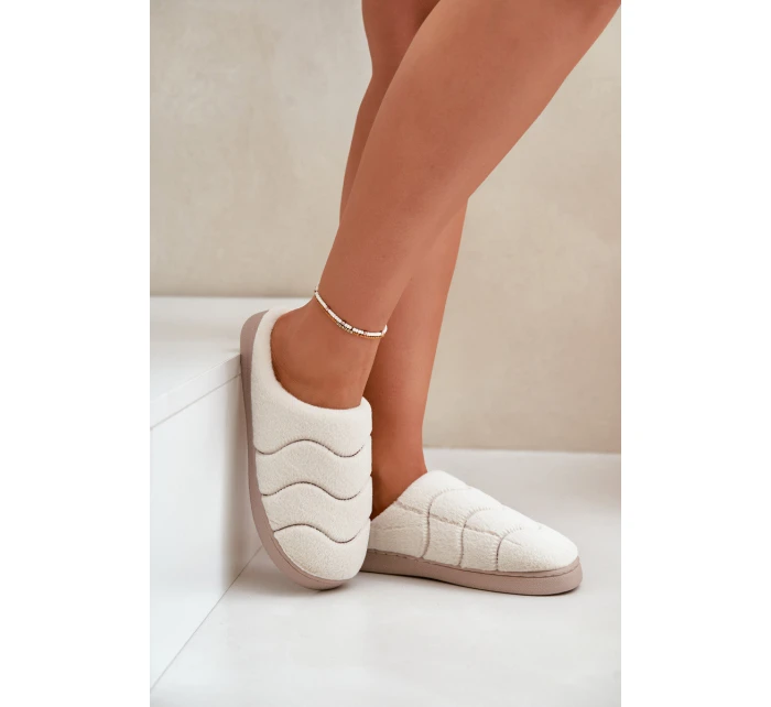 Kožené Teplé Pantofle Dámské Béžové model 21677604 - Boto Kožené Teplé Pantofle Dámské Béžové model 21677604 - Boto