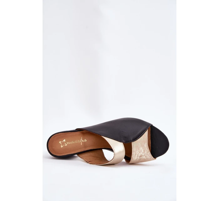 Kožené Dámské Klapky Na Podpatku model 21697462 - Maciejka