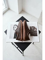 Kožené dámské polobotky Barefoot model 22074657 Čokoládové - Zazoo