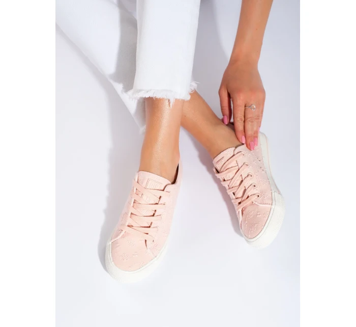 Trendy tenisky ružové dámske bez podpätku Trendy tenisky ružové dámske bez podpätku