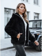 Dámská kožešinová bunda s kapucí černá Dstreet model 21993382 - FashionStreet