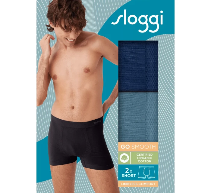 Pánske boxerky GO Smooth Short C2P - UNKNOWN - modré V003 - SLOGGI