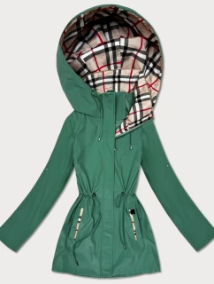 Damska kurtka z wykończeniem w kratkę Goodlookin zielona (KK60411-2#)