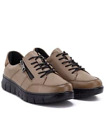 Dámské kožené polobotky na platformě, béžové, Vinceza model 22343089 Dámské kožené polobotky na platformě, béžové, Vinceza model 22343089