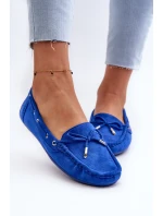 Damskie Zamszowe Mokasyny Niebieskie Si Passione