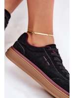 Zamszowe Damskie Sneakersy Daniel Lopez Just Dare SS2D4006 Czarne