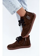 Dámske kožené semišové poltopánky Barefoot v čokoládovej farbe od značky Abera Dámske kožené semišové poltopánky Barefoot v čokoládovej farbe od značky Abera