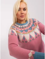 Sweter PM SW model 18909369 ciemny różowy - FPrice Sweter PM SW model 18909369 ciemny różowy - FPrice