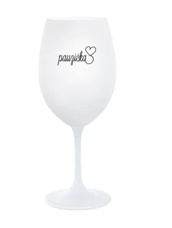 PAUZIČKA - bílá sklenice na víno 350 ml