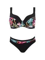 Dámské dvoudílné plavky Barcelona 1 model 21129949 černé s listy - Self