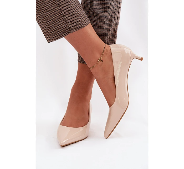 Lakované lodičky  béžové  model 22077003 - SWEET SHOES