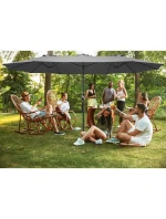 ZÁHRADNÝ PARASOL XXXL 2,7x4,6 m ŠEDÝ SASKA GARDEN