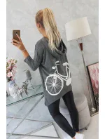 Mikina s potiskem kola graphite melange Mikina s potiskem kola graphite melange