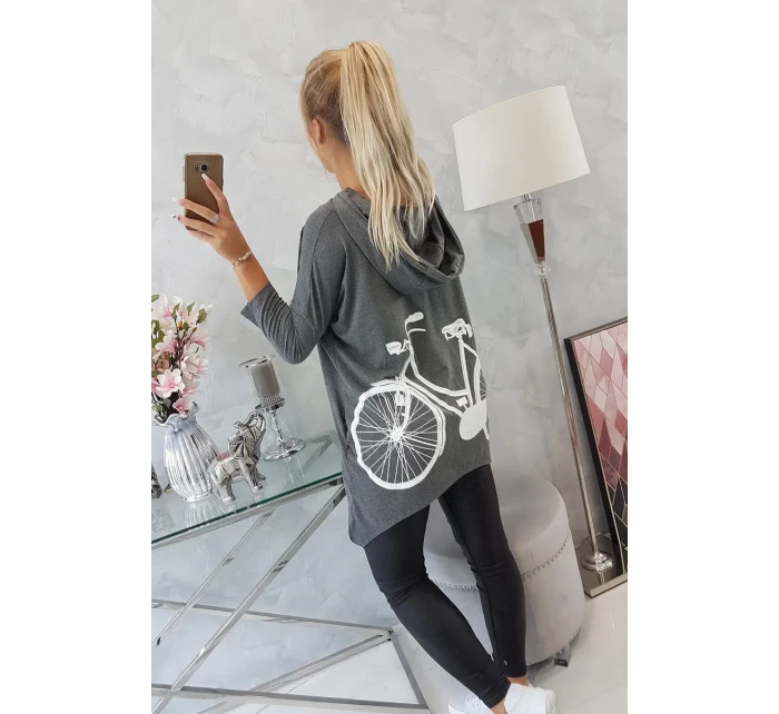 Mikina s potiskem kola graphite melange Mikina s potiskem kola graphite melange