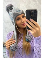 Dámská klapka na uši Eunika model 18751845 graphite - K-Fashion Dámská klapka na uši Eunika model 18751845 graphite - K-Fashion