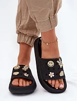 Klapki Damskie Piankowe Z Przypinkami Vinceza 76055 Czarne