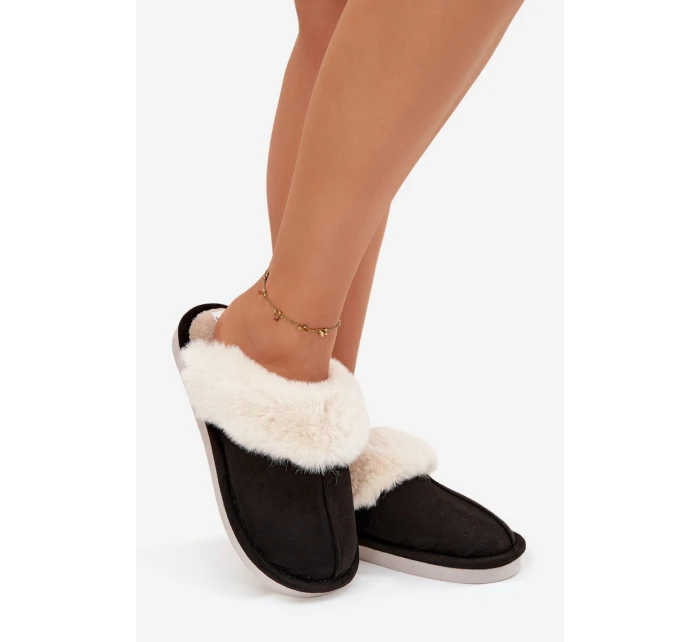 Dámské pantofle s kožíškem Černé Zanelia Dámské pantofle s kožíškem Černé Zanelia