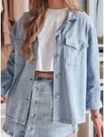 Dámska košeľová bunda OVERBOR modrá FashionStreet TY4887
