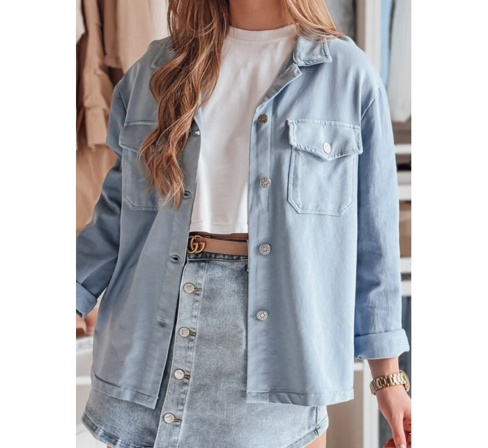 Dámska košeľová bunda OVERBOR modrá FashionStreet TY4887